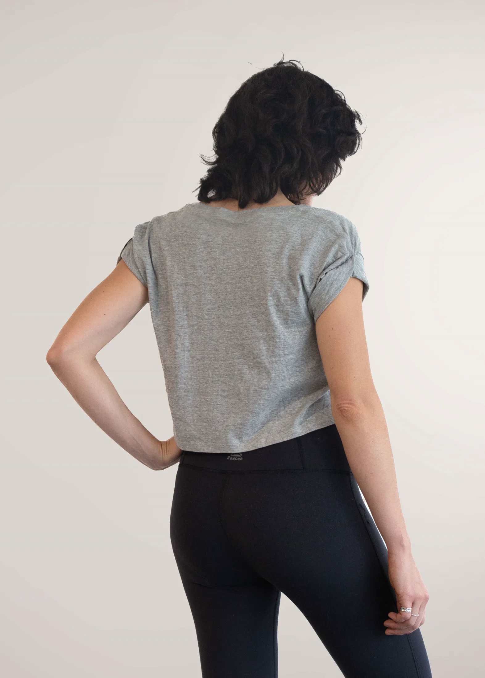 Crop top gris chiné emilie